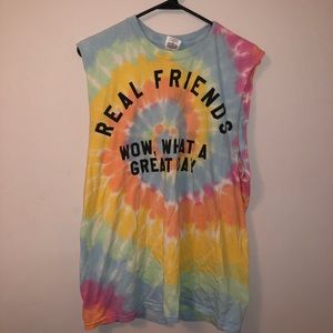 Real Friends Band Tie-Dye Muscle Tank